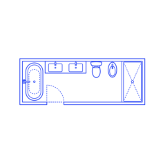 Layouts Bathrooms Primary Luxury Bidet 2 Wall Vinyl Cutting Svg File, Free Vectors File